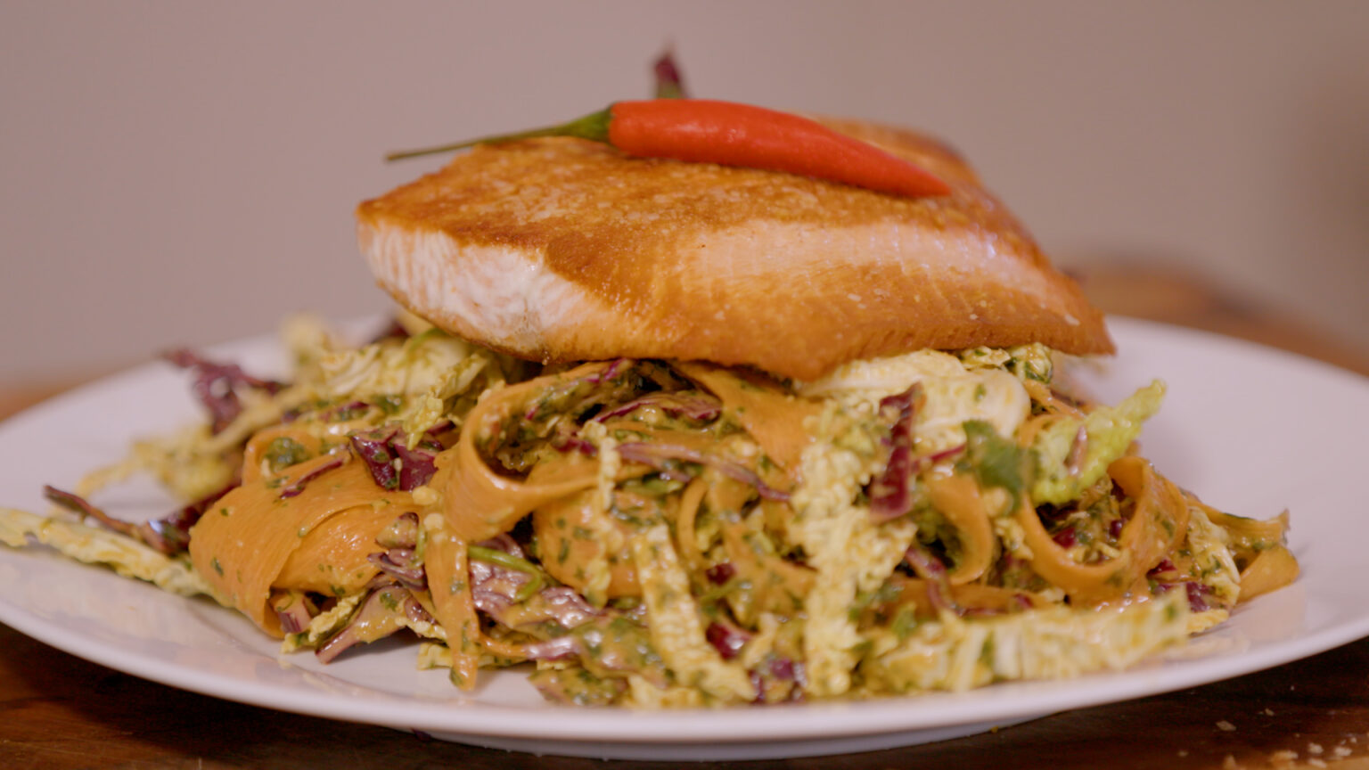 Pan-Fried Coho Salmon with Cashew, Cilantro Thai Slaw – Moosemeat and ...